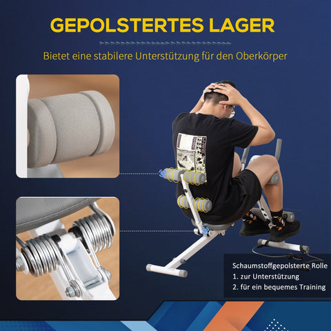 Rootz 2 in 1 Sit-Up Exerciser - Abdominal Trainer - Fitness Equipment - LCD Monitor - Steel Frame - 117cm x 46cm x 70cm