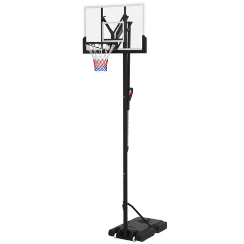Rootz Basketball Hoop Stand - Adjustable Basket - Mobile Backboard - Shatterproof Design - 110cm x 75cm - Height 295-365cm
