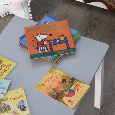 Rootz 3 Piece Children's Seating Group - Kids Table and Chairs - Toddler Furniture Set - Durable Pinewood & MDF - 60cm x 50cm x 48cm (Table), 25cm x 25cm x 55cm (Chairs) - Ages 3+ - Easy to Assemble and Clean