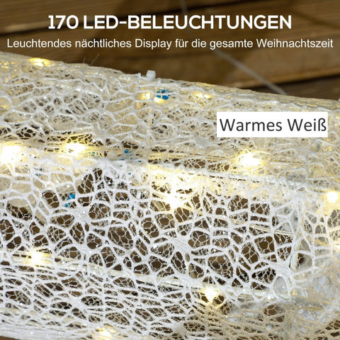 Rootz Reindeer and Sleigh Garden Decor - LED Christmas Lights - Festive Decoration - IP44 Water Resistant - 50cm x 29cm x 42cm