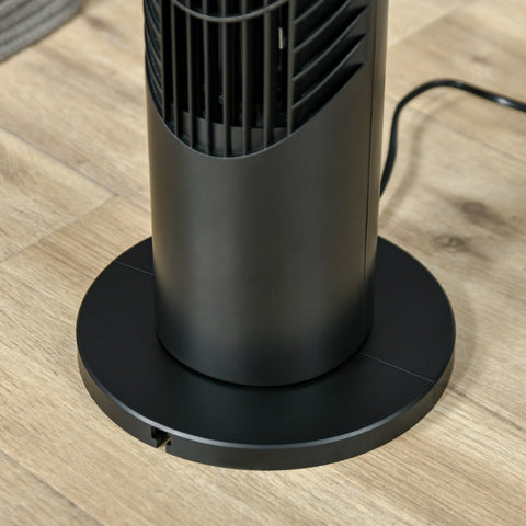 Rootz Tower Fan - Pedestal Fan - Oscillating Fan - Quiet Operation - Timer - Remote Control - 18x78.5cm - Black