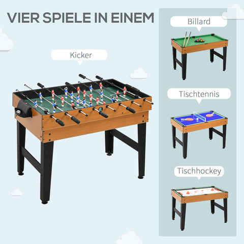 Rootz 4-in-1 Party Game Table - Table Tennis - Table Football - Durable Design - 107cm x 61cm x 84.5cm