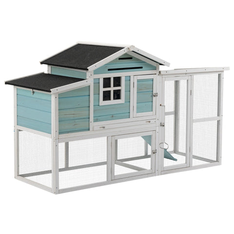 Rootz Chicken Coop - Winterproof Poultry House - Easy to Clean Hen House - Spacious and Secure - 193cm x 78cm x 115cm - Fir Wood Construction