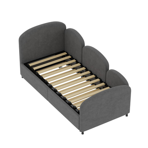 Rootz Sofa Bed with Drawers - Twin Size Upholstered - Velvet Sofa - Extra Storage - 210cm x 99cm x 82.5cm