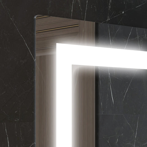 Rootz LED Bathroom Mirror - Dimmable - Anti-Fog Mirror - Touch Switch - Includes Shelf - 50cm x 2.7cm x 70cm - Modern Elegance
