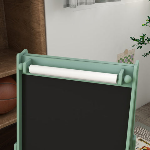 Rootz Kids 3-in-1 Table Set - Chalkboard - Whiteboard - Boosts Creativity - 54cm x 46.5cm x 93cm - Includes Storage Baskets