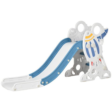 Rootz Children's Indoor Slide - Toddler Slide - Kid's Slide - Safe Play with Non-Slip Steps - 157L x 46.5W x 80H cm - Blue Rocket Theme