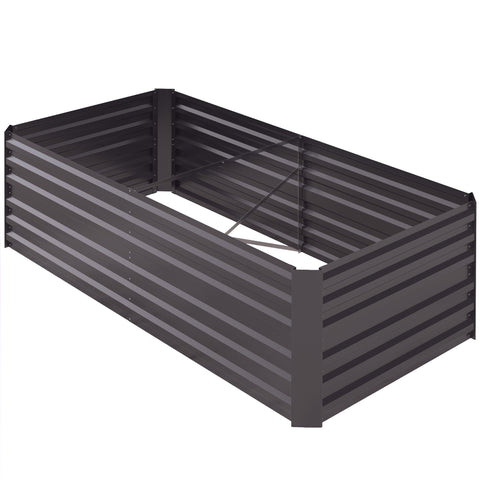 Rootz Raised Plant Pot - Flower Bed - Garden Box - Ample Space - Steel Frame - 180cm x 90cm x 59cm - Grey