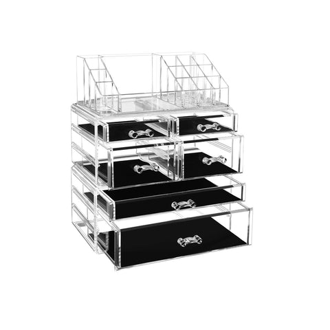 Rootz Makeup Organizer - Cosmetic Storage - Beauty Organizer - 6 Drawers - Anti-Slip Pads - 24cm x 30cm x 13.5cm Acrylic