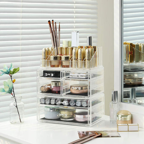 Rootz Makeup Organizer - Cosmetic Storage - Beauty Organizer - 6 Drawers - Anti-Slip Pads - 24cm x 30cm x 13.5cm Acrylic