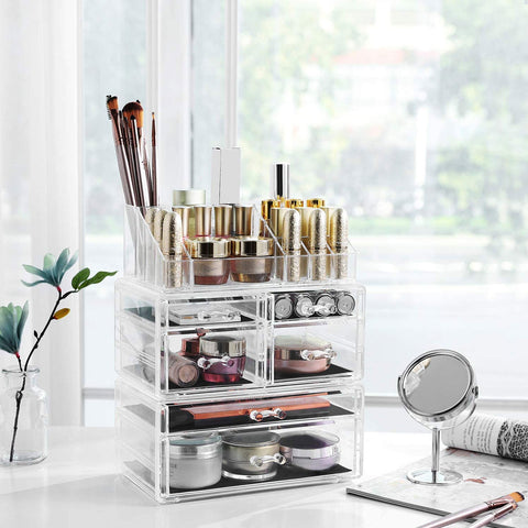 Rootz Makeup Organizer - Cosmetic Storage - Beauty Organizer - 6 Drawers - Anti-Slip Pads - 24cm x 30cm x 13.5cm Acrylic