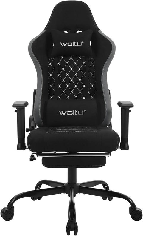 Rootz Massage Gaming Chair - Ergonomic Gamer Chair - Lumbar Support - Breathable Tech Fabric - Adjustable Armrests - 50cm x 48cm x 75.5cm