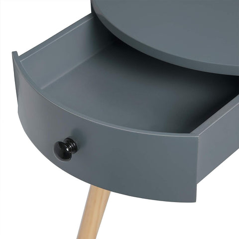 Rootz Multifunctional Bedside Table - Nightstand - Storage Unit - Ample Storage, Versatile Use, Durable Build - 38cm Diameter x 48cm Height