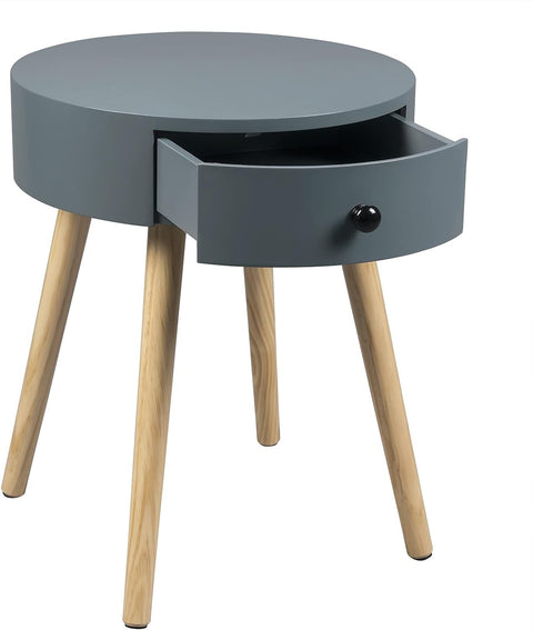 Rootz Multifunctional Bedside Table - Nightstand - Storage Unit - Ample Storage, Versatile Use, Durable Build - 38cm Diameter x 48cm Height