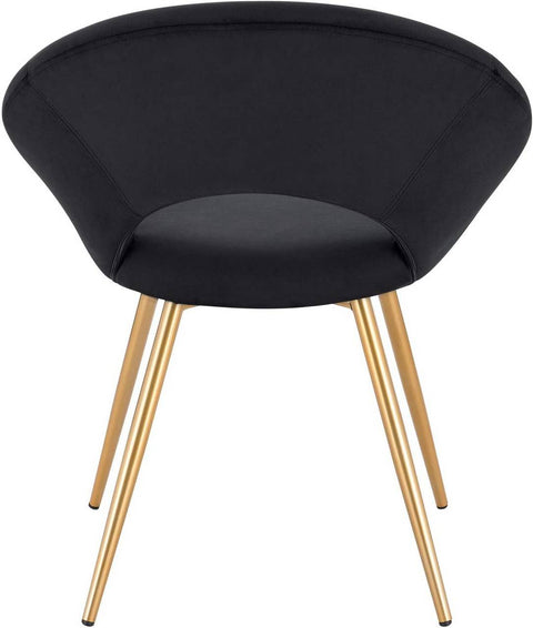 Rootz Set of 4 Dining Chairs - Velvet Upholstered - Gold Metal Legs - Ergonomic Design - Stylish & Modern - Durable & Stable - 78cm x 35cm x 45cm