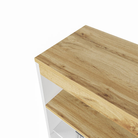 Rootz Extendable Bar Table - Modern Bar Table - Movable Bar Table - Storage Space - LED Lighting - 138-204x39x105cm