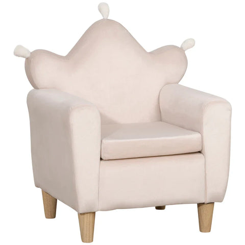 Rootz Children's Armchair - For Children 3-5 Years - Soft Fabric Cover - Eucalyptus Wood Frame - Polyester - Light Pink - 50 x 42 x 58cm