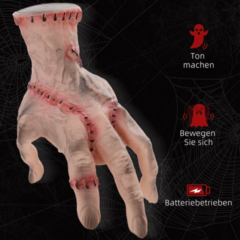 Rootz Halloween Animated Decoration - Scary Hand - Moving Figure - Clattering Footsteps - Indoor/Outdoor - No Assembly - 15cm x 18cm x 21cm