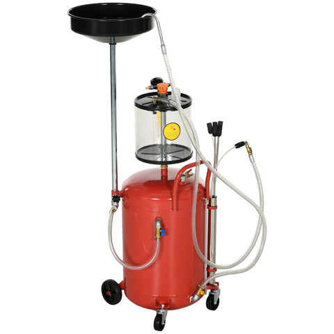 Rootz Portable 2-in-1 Oil Extractor - Oil Collector - Fluid Separator - Height-Adjustable Funnel - 80L Capacity - 48cm x 42cm x 120-140cm
