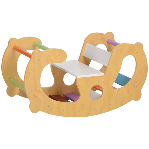 Rootz Climbing Frame - Pikler Arch Ladder - Rocking Chair - Versatile Indoor Play - 91cm x 41cm x 48cm