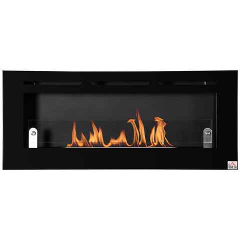 Rootz Wall Bioethanol Fireplace - Burner - Eco-Friendly Fireplace - 3.5 Hours Burn - 102L x 16W x 43H cm