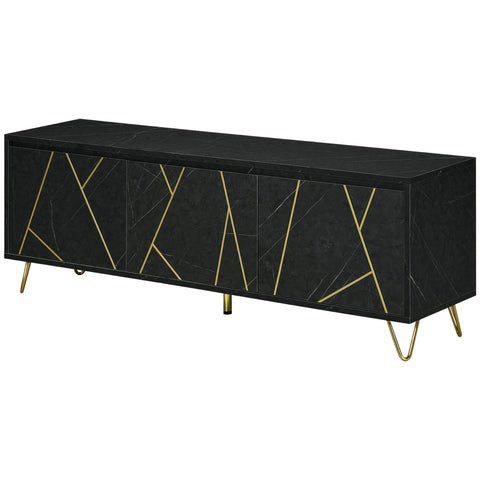 Rootz TV Furniture TV Bench - TV Cabinet - Entertainment Center - Storage Solution - 147cm x 35cm x 52cm - Cable Management