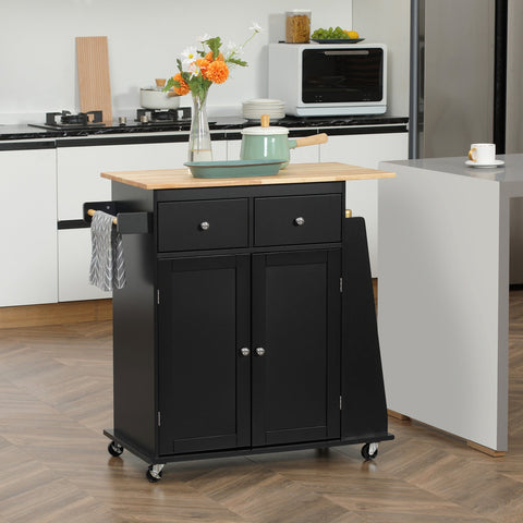 Rootz Kitchen Island - Kitchen Cart - Mobile Counter - Ample Storage - 80cm x 45cm x 89.5cm