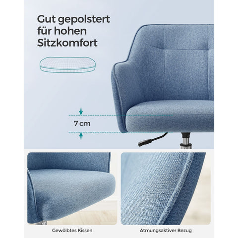 Rootz Swivel Desk Chair - Office Chair - Rolling Chair - Ergonomic Design - Steel Frame - 69cm x 65cm x 83-93cm