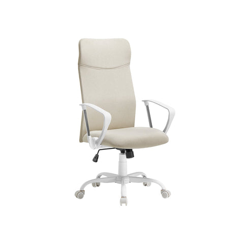 Rootz Upholstered Office Chair - Height Adjustable - Tiltable - Cappuccino Beige - Steel - Foam Padding - 64cm x 64cm x (110-120cm)