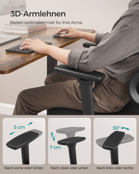 Rootz Ergonomic Office Chair - Ink Black - Steel - PU Leather - Adjustable Height - 70cm x 70cm x (117-125cm) - 150kg Capacity