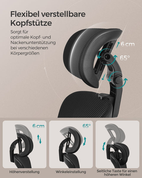 Rootz Ergonomic Office Chair - Ink Black - Steel - PU Leather - Adjustable Height - 70cm x 70cm x (117-125cm) - 150kg Capacity