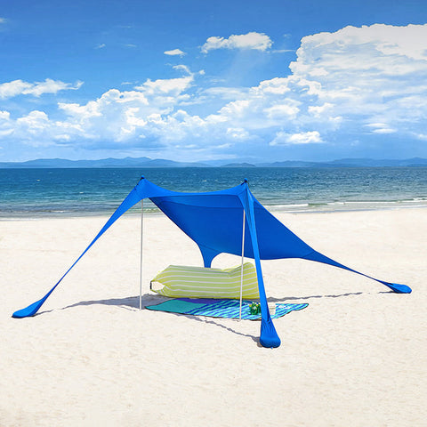 Rootz Portable Shade Sail - Sun Shade - Beach Tent - Polyester and Lycra - UV Protection - 300cm x 300cm x 200cm