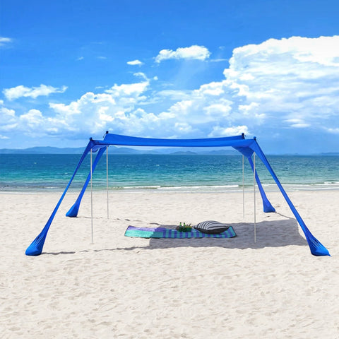 Rootz Sun Shade Sail Canopy - Beach Tent - Camping Canopy - Provides UV Protection - 400cm x 400cm x 200cm