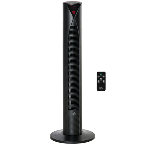 Rootz Quiet Column Fan - Tower Fan - Cooling Appliance - 70° Oscillation - Energy Saving - 31.5 x 31.5 x 96 cm - Black