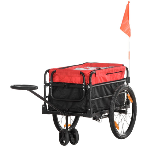 Rootz Transport Trailer & Handcart - Cargo Trailer - Bike Cart - Smooth Ride - 130cm x 64cm x 64/103cm