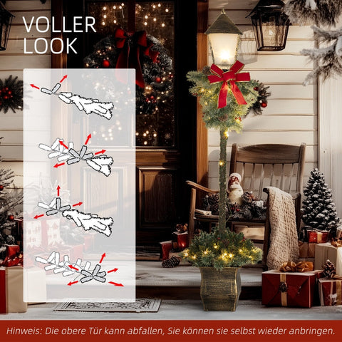 Rootz Christmas Lantern - Artificial Pine Branches - LED Lights - Lifelike Fir - Flame-Retardant - 35cm x 150cm - Green - Warm White