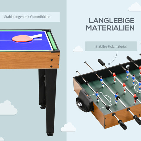 Rootz 4-in-1 Party Game Table - Table Tennis - Table Football - Durable Design - 107cm x 61cm x 84.5cm