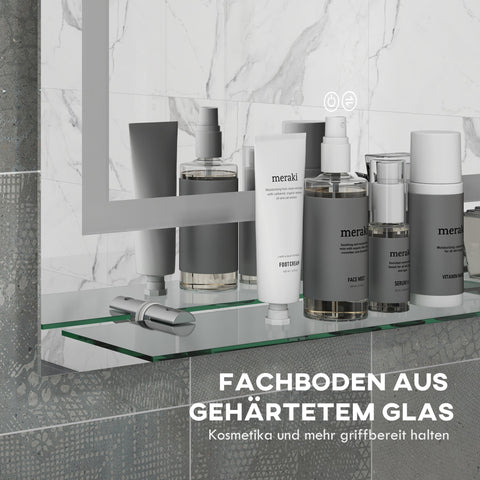 Rootz Bathroom Mirror LED Lighting - Illuminated Mirror - Lighted Vanity - Anti-Fog Function - 70cm x 50cm