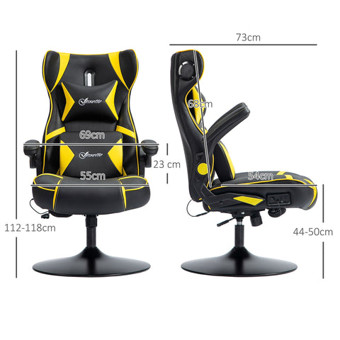 Rootz Rocking Gaming Chair - Ergonomic Gaming Seat - Video Gaming Chair - Lumbar Support - 69cm x 73cm x 112-118cm