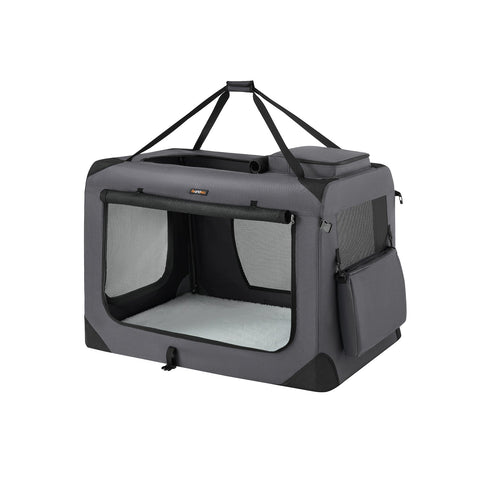 Rootz XXXL Gray Dog Box - Pet Crate - Kennel - Metal Frame - 600D Oxford Fabric - PVC Coating - Fleece - Spacious - Durable - Portable - 102cm x 69cm x 69cm - Foldable - 102cm x 69cm x 8cm - Lightweight - 5.9kg - Ideal for Dogs 32-42kg