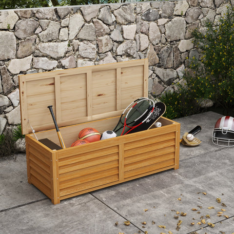 Rootz Outdoor Garden Storage Chest - Wooden Storage Box - Weatherproof Storage Container - 176L Capacity - 130L x 50W x 45H cm