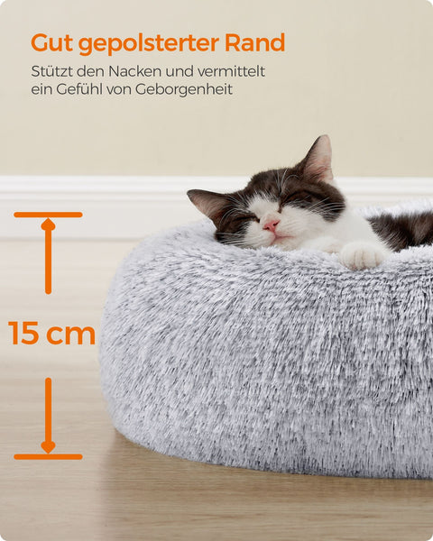 Rootz Fluffy Dog Bed - Plush Pet Bed - Washable Dog Cushion - Ultra Soft Comfort - Ombré Grey - 40cm x 15cm