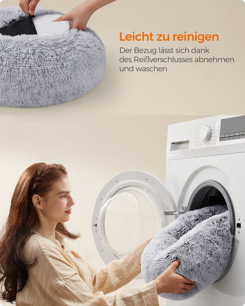 Rootz Fluffy Dog Bed - Plush Pet Bed - Washable Dog Cushion - Ultra Soft Comfort - Ombré Grey - 40cm x 15cm