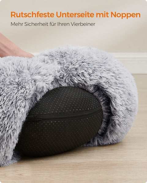 Rootz Fluffy Dog Bed - Plush Pet Bed - Washable Dog Cushion - Ultra Soft Comfort - Ombré Grey - 40cm x 15cm