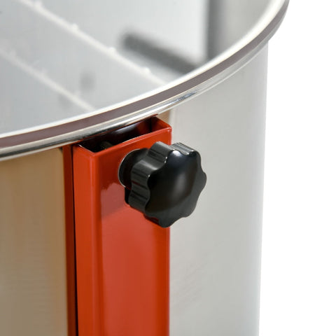 Rootz Honey Extractor - Stainless Steel Beekeeper Equipment - Manual Crank - Rustproof - Adjustable Legs - 54cm x 115cm - Silver