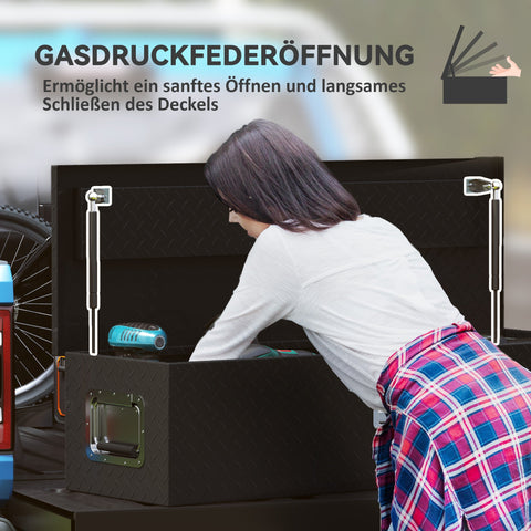 Rootz Aluminum Storage Box - Tool Box - Lockable Box - Weather Resistant - 99cm x 33cm x 25.5cm