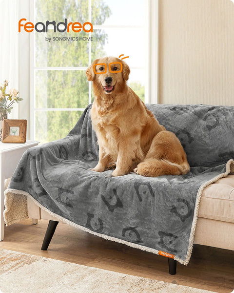 Rootz Pet Blanket - Dog Blanket - Sherpa Blanket - TPU Film - Flannel - Warm and Cozy - Lightweight - Gray - 203cm x 152cm