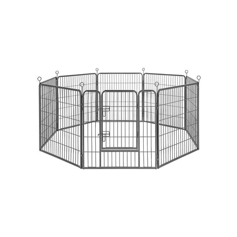 Rootz Outdoor Enclosure for Pets - Dog Playpen - Puppy Run - Iron Pipe Material - Easy Assembly - Portable Storage - 246cm x 83cm x 210cm