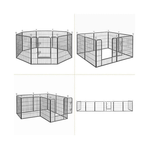 Rootz Outdoor Enclosure for Pets - Dog Playpen - Puppy Run - Iron Pipe Material - Easy Assembly - Portable Storage - 246cm x 83cm x 210cm