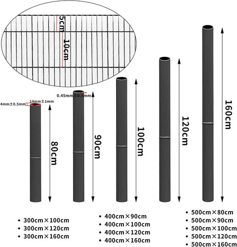 Rootz PVC Privacy Fence Screen - Garden Fence - Weather Resistant - UV Protection - Privacy Protection - Easy to Install - 80/90/100/120/160cm x 300/400/500cm